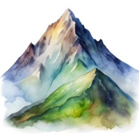montagna scena nel acquerello stile clip arte. acquerello montagna scena ritagliare png