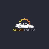 eléctrico coche solar energía logo vector