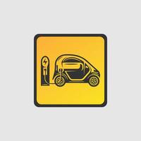 electric car,solar energy logo vector