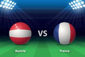 Austria vs France. Europe soccer tournament 2024 vector