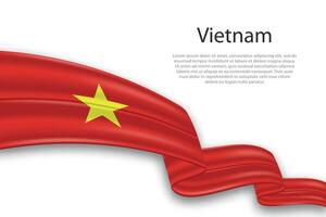 Abstract Wavy Flag of Vietnam on White Background vector