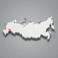 Saratov region location within Russia 3d map vector