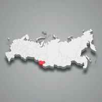 Altai Krai region location within Russia 3d map vector