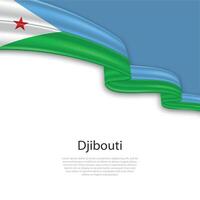 Waving ribbon with flag of Djibouti vector