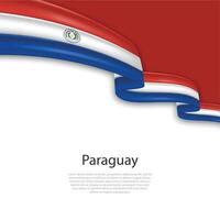 Waving ribbon with flag of Paraguay vector