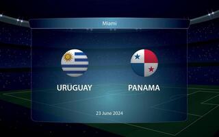 Uruguay vs Panama. America soccer tournament 2024 vector