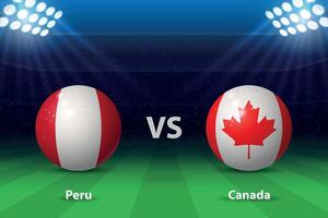 Perú vs Canadá. America fútbol torneo 2024 vector