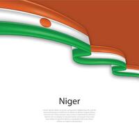 Waving ribbon with flag of Niger vector