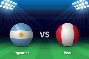 Argentina vs Peru. America soccer tournament 2024 vector