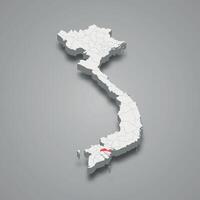 Tien Giang region location within Vietnam 3d map vector