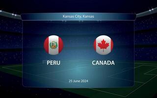 Peru vs Canada. America soccer tournament 2024 vector