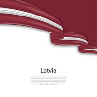 Waving ribbon with flag of Latvia vector