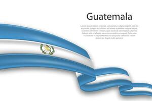 Abstract Wavy Flag of Guatemala on White Background vector
