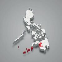 bangsamoro región ubicación dentro Filipinas 3d mapa vector