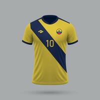 3d realistic soccer jersey Ecuador national team 2024 vector