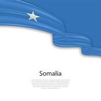 Waving ribbon with flag of Somalia vector