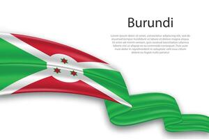 resumen ondulado bandera de Burundi en blanco antecedentes vector