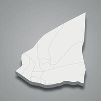 3d isometric map of Timimoun is a region of Algeria vector