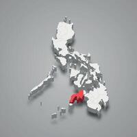 zamboanga península región ubicación dentro Filipinas 3d mapa vector