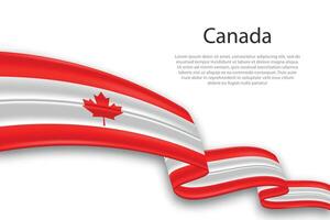 Abstract Wavy Flag of Canada on White Background vector