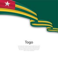 Waving ribbon with flag of Togo vector