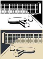 Table tennis with racket and ball close-up vector