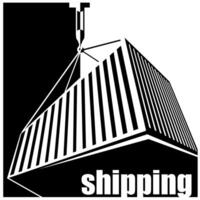 Shipping black and white vector