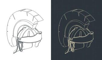 romano legionario casco isométrica planos vector