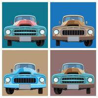 Old pickup illustrations vector