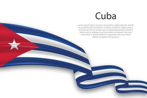 Abstract Wavy Flag of Cuba on White Background vector