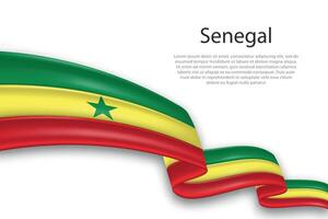 Abstract Wavy Flag of Senegal on White Background vector