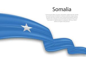 Abstract Wavy Flag of Somalia on White Background vector