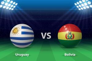 Uruguay vs Bolivia America fútbol torneo 2024 vector