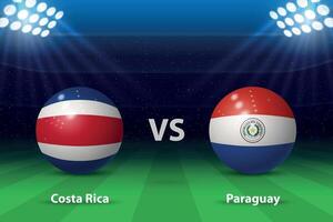 costa rica vs paraguay America fútbol torneo 2024 vector