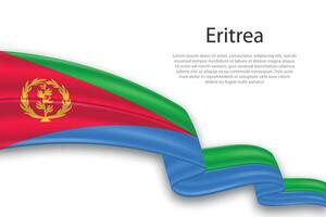 Abstract Wavy Flag of Eritrea on White Background vector