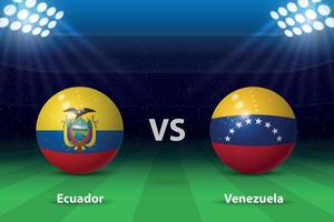 Ecuador vs Venezuela. America soccer tournament 2024 vector