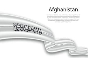 Abstract Wavy Flag of Afghanistan on White Background vector