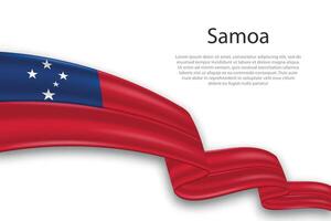 Abstract Wavy Flag of Samoa on White Background vector