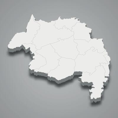 3d isometric map of Amhara is a region of Ethiopia