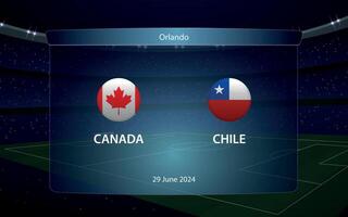 Canadá vs Chile. America fútbol torneo 2024 vector