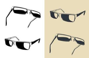 Stylized illustrations of glasses vector