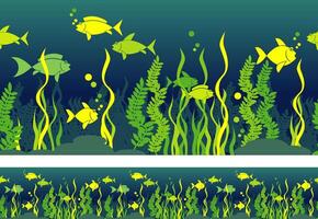 Seamless composition of the underwater world vector