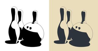 Bowling ball and skittles vector