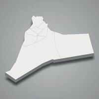 3d isométrica mapa de ouargla es un región de Argelia vector