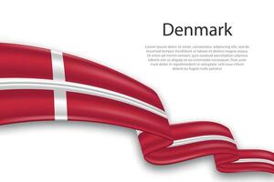 resumen ondulado bandera de Dinamarca en blanco antecedentes vector