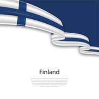 ondulación cinta con bandera de Finlandia vector