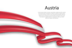 Abstract Wavy Flag of Austria on White Background vector