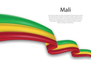 Abstract Wavy Flag of Mali on White Background vector