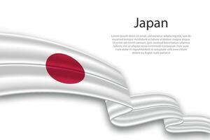 resumen ondulado bandera de Japón en blanco antecedentes vector