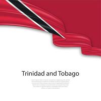 Waving ribbon with flag of Trinidad and Tobago vector